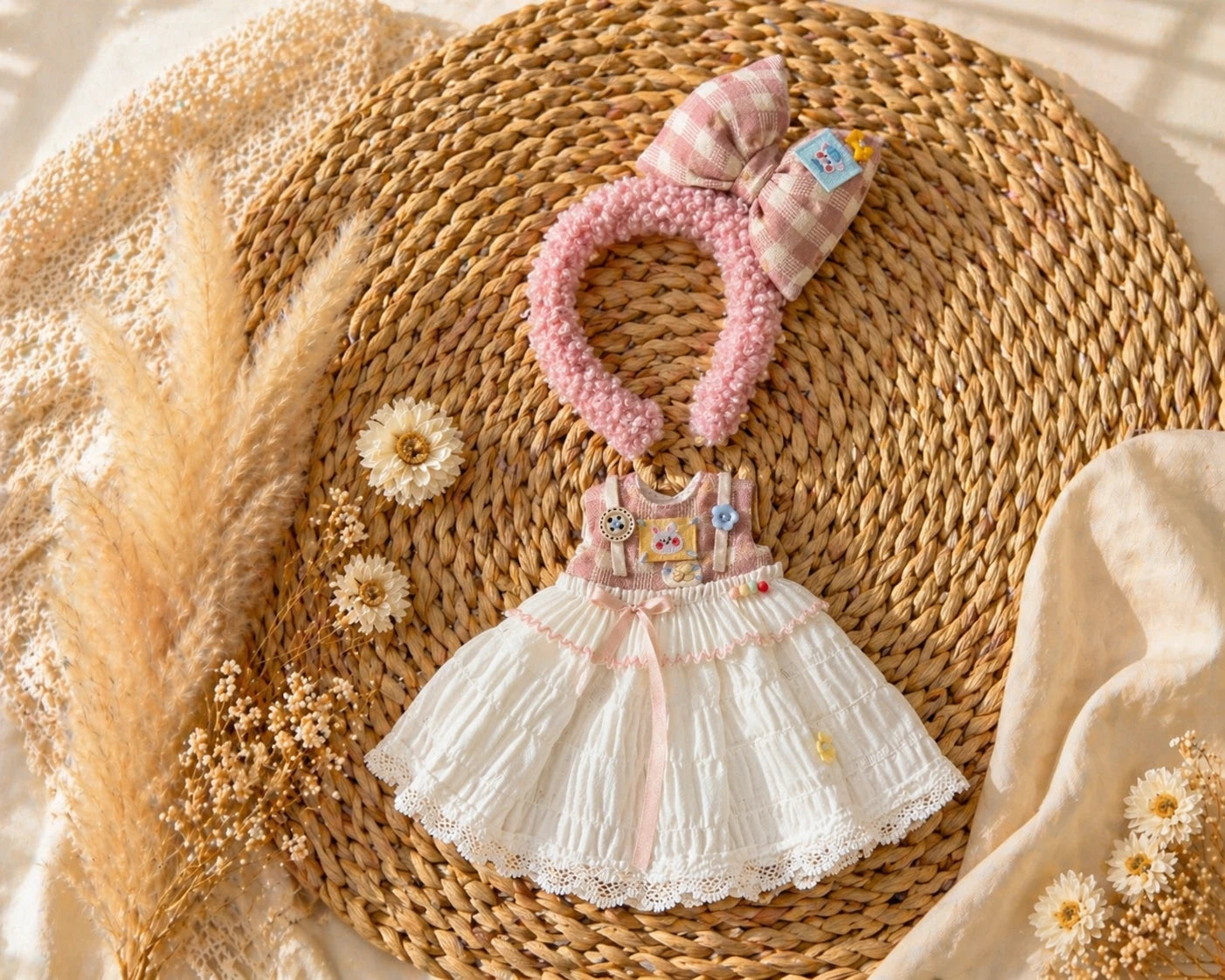 Honey Teddy Lace Dress Blythe Outfit | Handmade Doll Clothes for OB22 & OB24