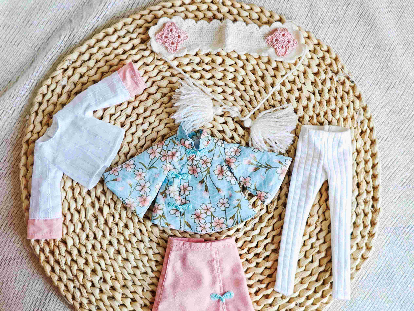 Chinese Hanfu Floral Doll Outfit| Handmade Doll Clothes for 1/6 BJD YoSD