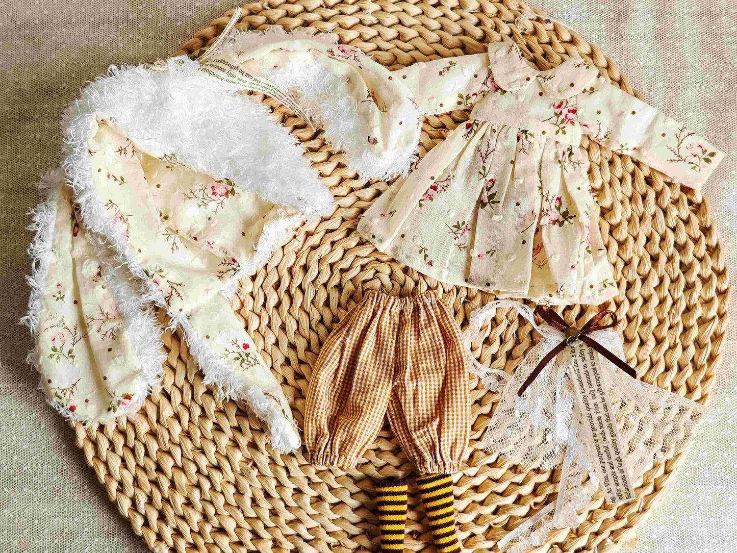 Woodland Bunny Dress Blythe Outfit | Handmade Doll Clothes for OB22 & OB24