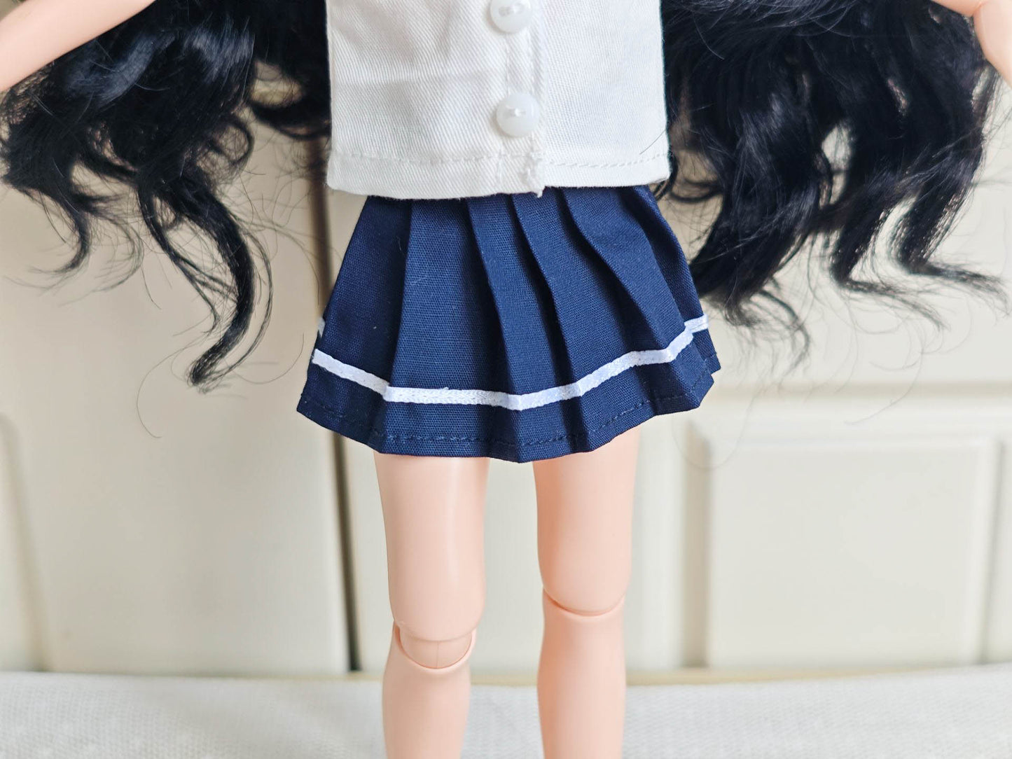 Japanese Sailor pleated school skirt Blythe Outfit | Handmade Doll Clothes for OB22 & OB24