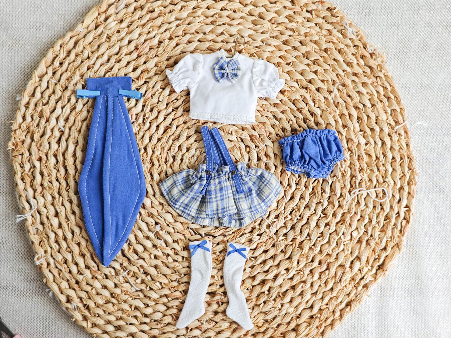 Bunny School Girl Blythe Outfit | Handmade Doll Clothes for OB22 & OB24