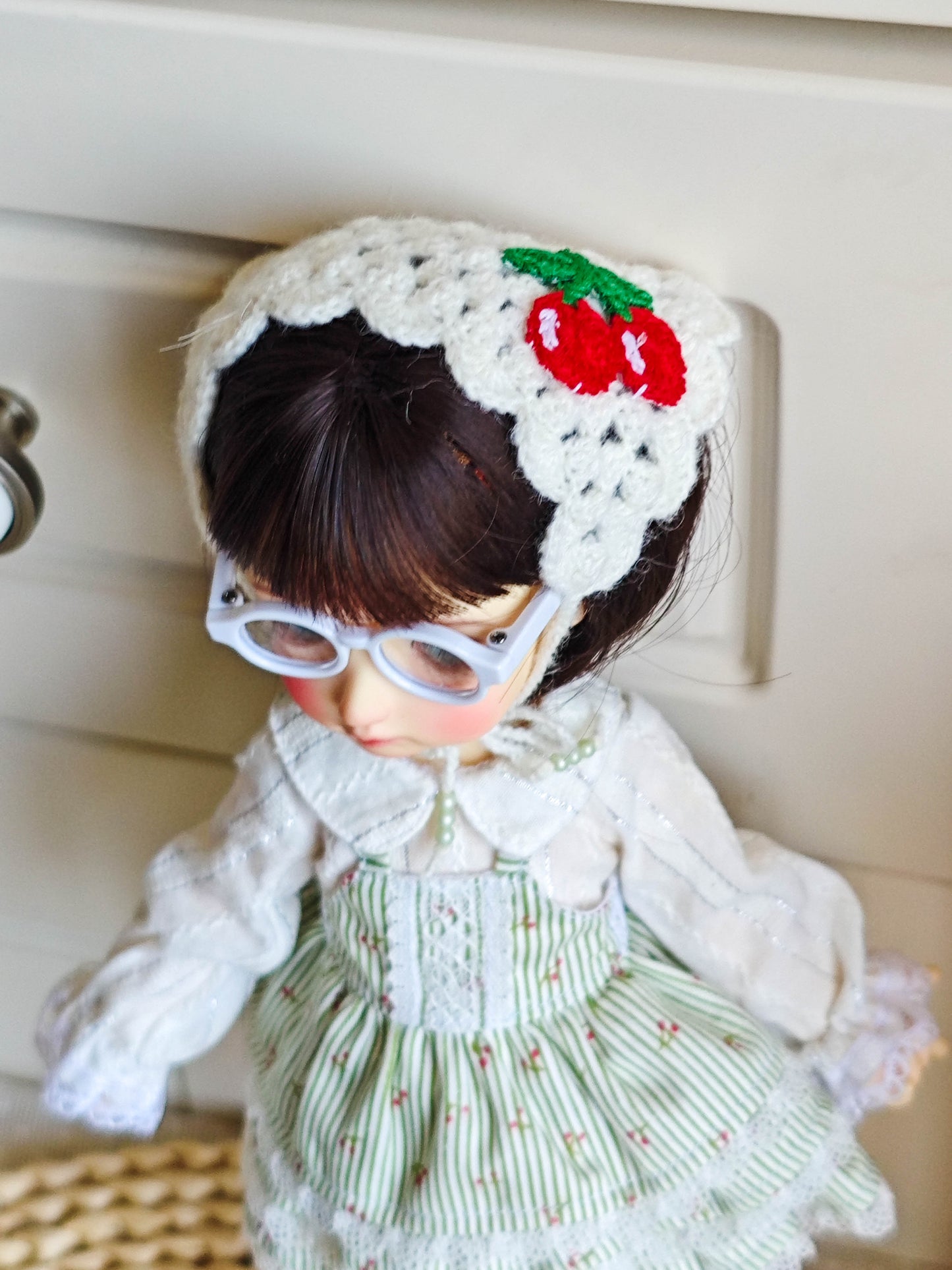 Cherry Cottage Dress Set |Handmade Doll Clothes for 1/6 BJD YOSD