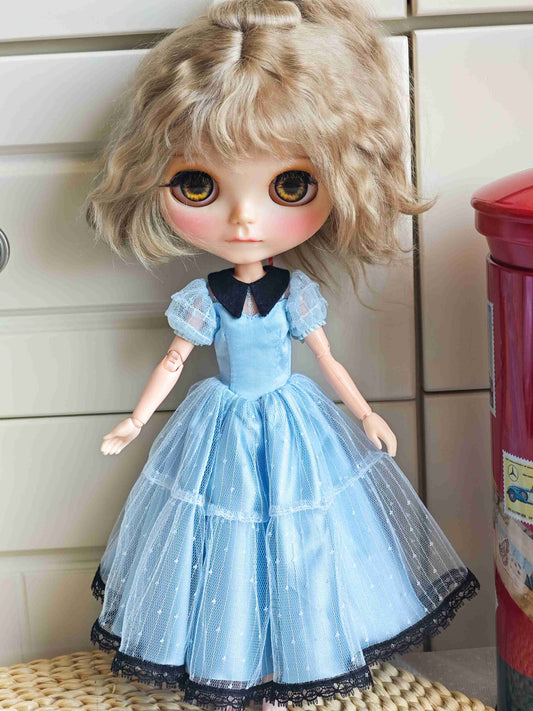 Blue Princess-Inspired Blythe Outfit | Handmade Doll Clothes for OB22 & OB24