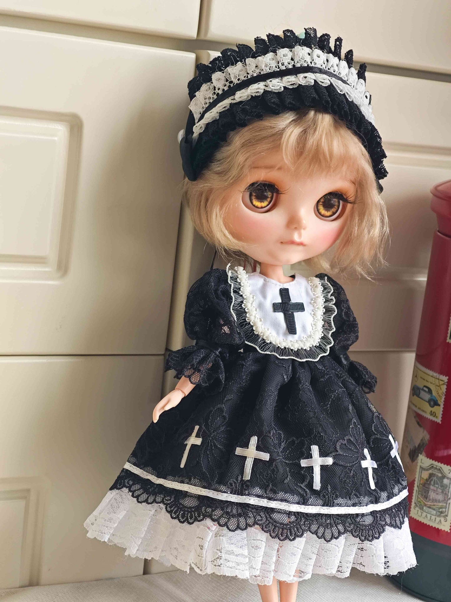 Cross Gothic Lolita  Blythe Outfit | Handmade Doll Clothes for OB22 & OB24
