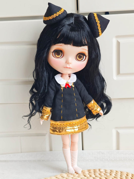 Anya  Anime School Girl  Blythe Outfit | Handmade Doll Clothes for OB22 & OB24