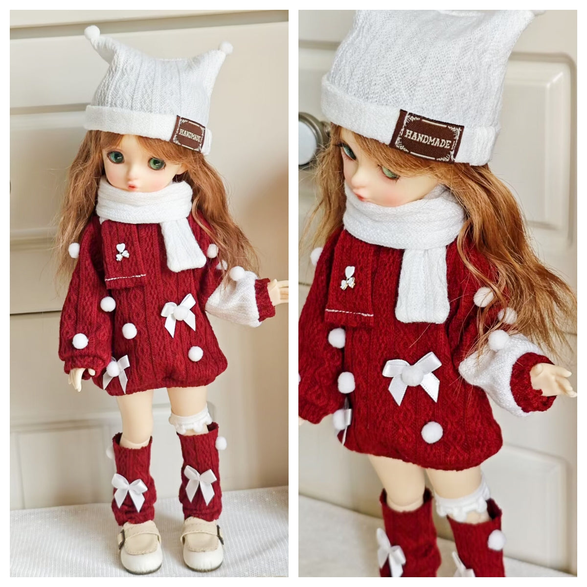 Cozy Christmas Snowberry Doll Outfit| Handmade Doll Clothes for 1/6 BJD YoSD