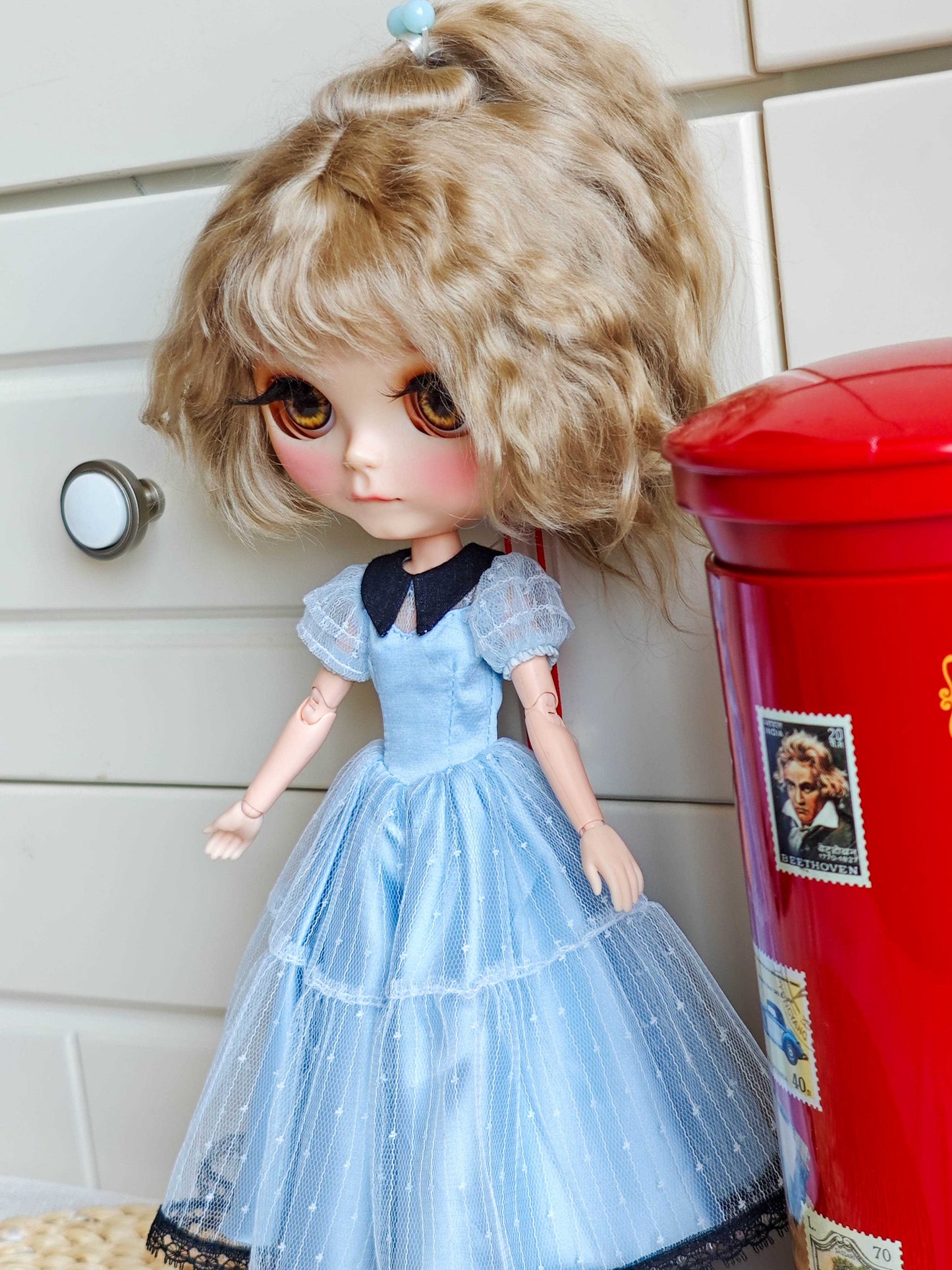 Blue Princess-Inspired Blythe Outfit | Handmade Doll Clothes for OB22 & OB24
