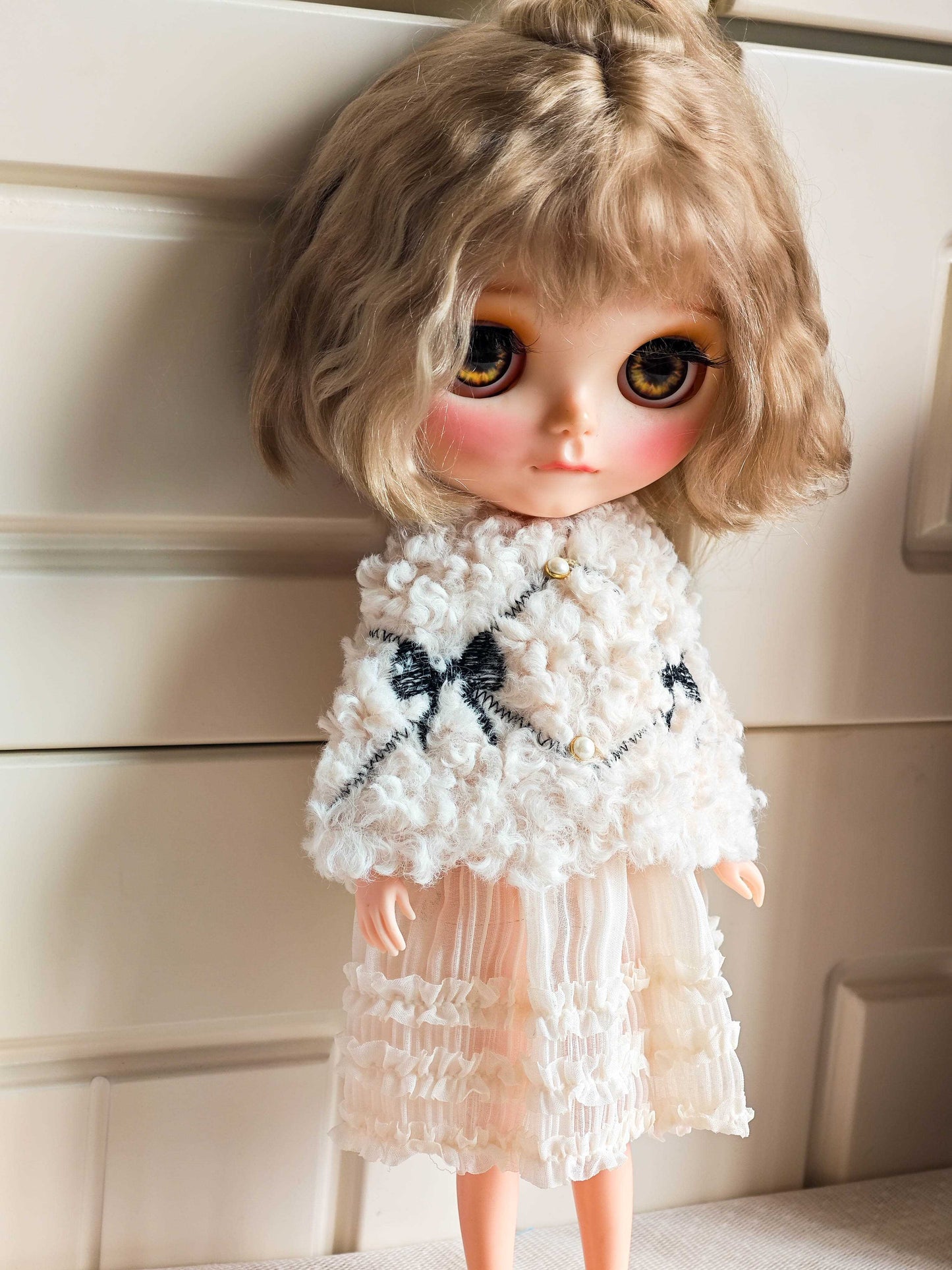 Snowflake Princess Blythe Outfit | Handmade Doll Clothes for OB22 & OB24
