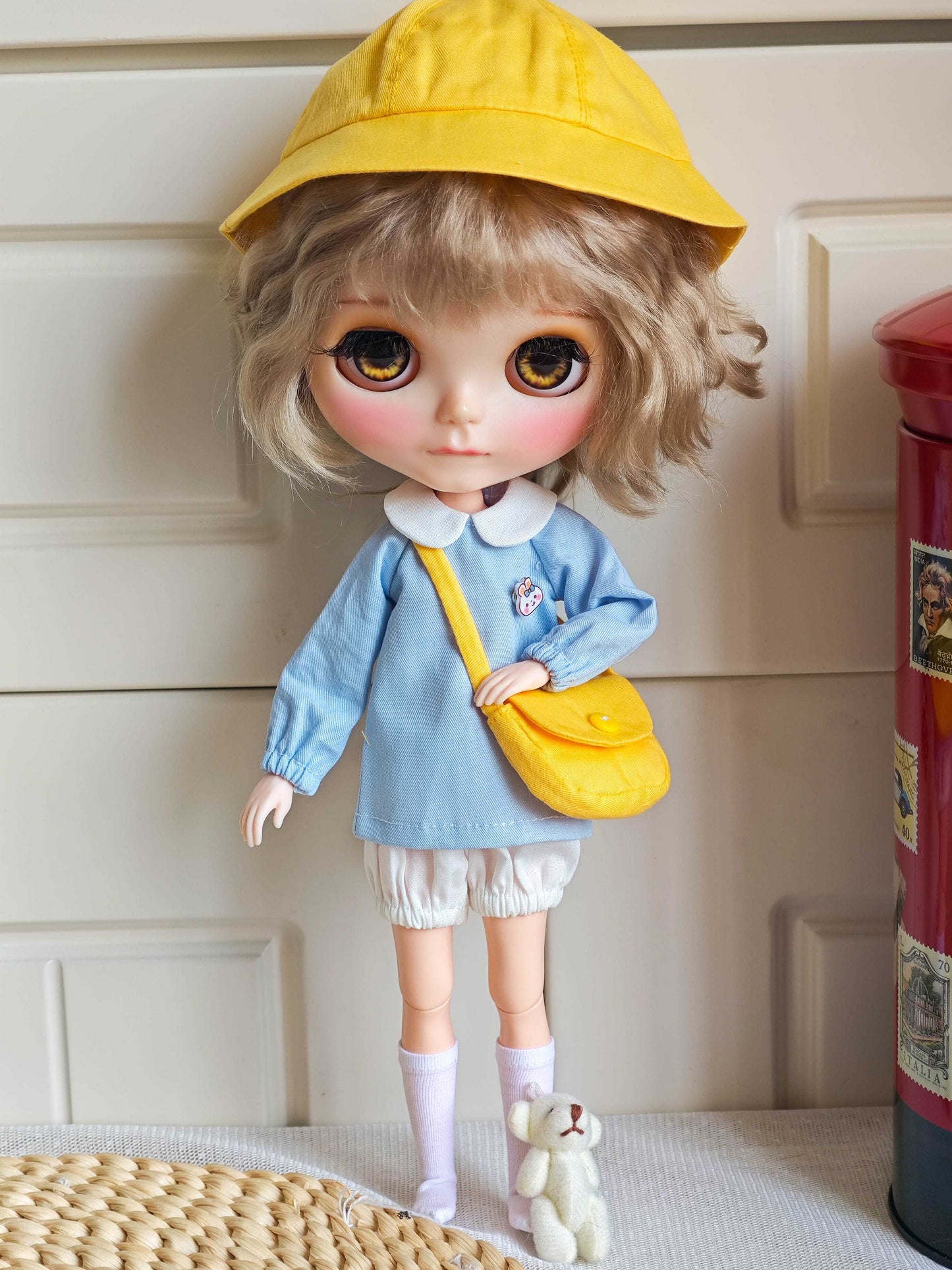Japanese Kindergarten Uniform Blythe Outfit | Handmade Doll Clothes for OB22 & OB24