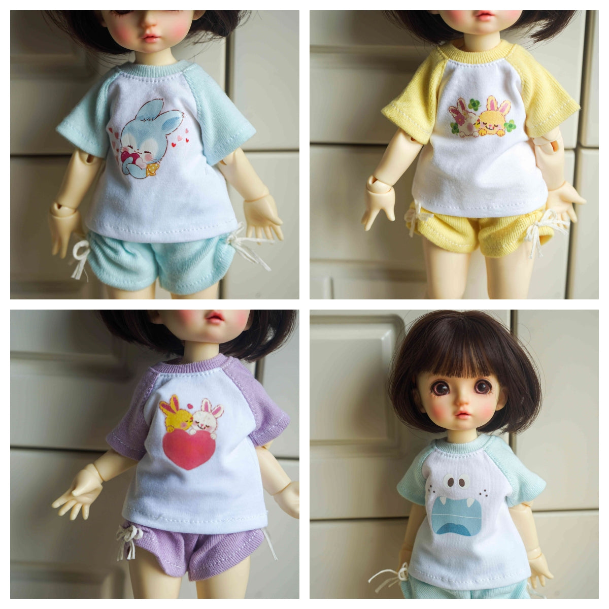 Casual Tee & Shorts T shirts Set Doll Outfit | Handmade Doll Clothes for 1/6 BJD YoSD