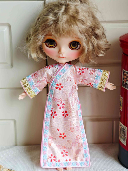 Chinese Embroidered Qipao Blythe Outfit | Handmade Doll Clothes for OB22 & OB24