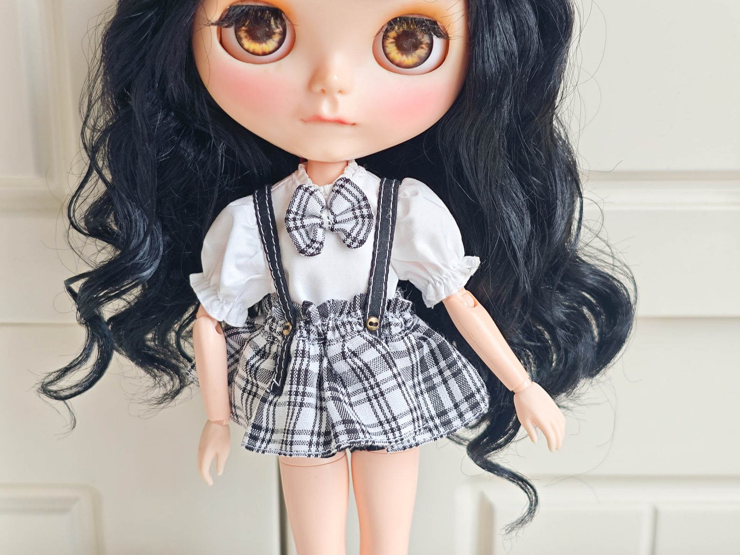 Bunny School Girl Blythe Outfit | Handmade Doll Clothes for OB22 & OB24