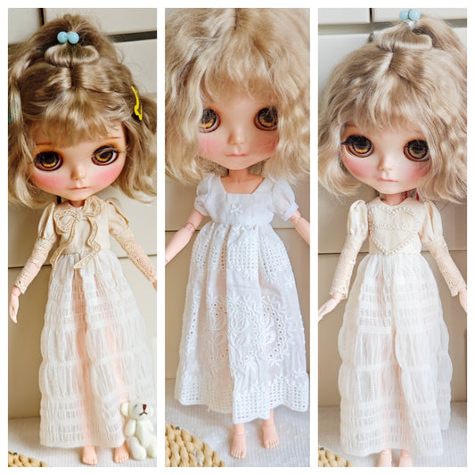 Romantic Lace Blythe Outfit | Handmade Doll Clothes for OB22 & OB24