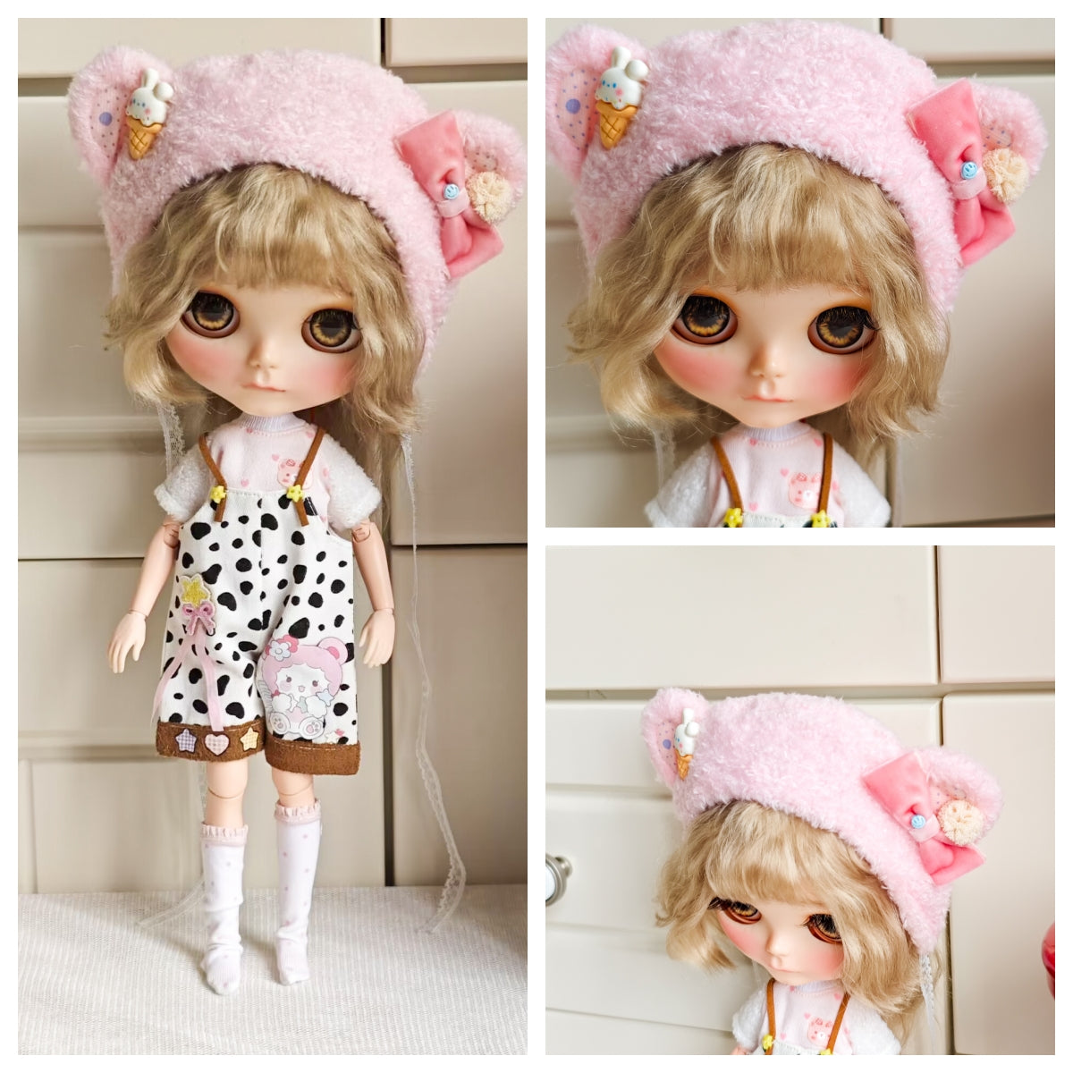 Milk Bear Blythe Outfit | Handmade Doll Clothes for OB22 & OB24