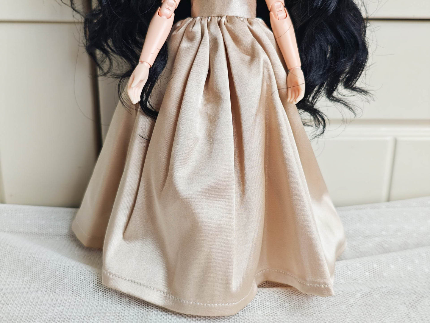 Elegant Satin Ball Gown Blythe Outfit | Handmade Doll Clothes for OB22 & OB24