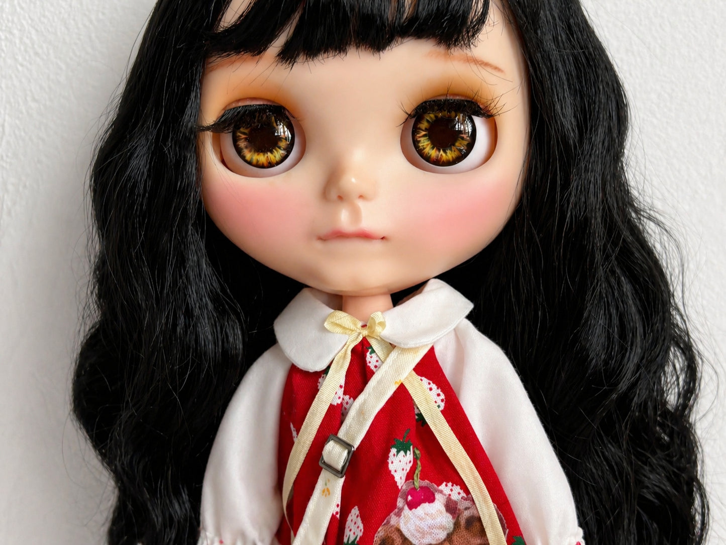 Strawberry Teddy Blythe Outfit | Handmade Doll Clothes for OB22 & OB24