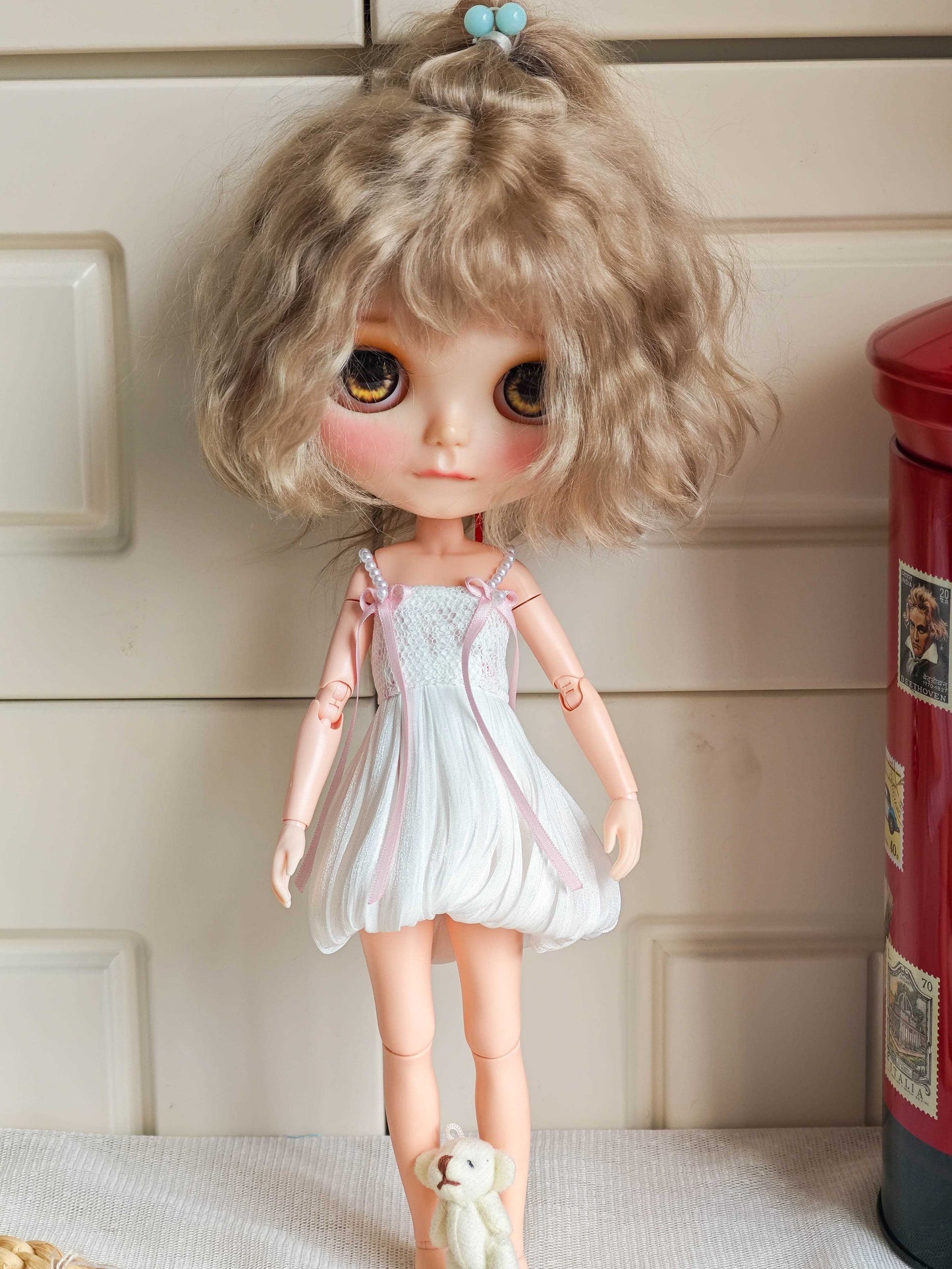 Pearl Ribbon Camisole Blythe Outfit | Handmade Doll Clothes for OB22 & OB24