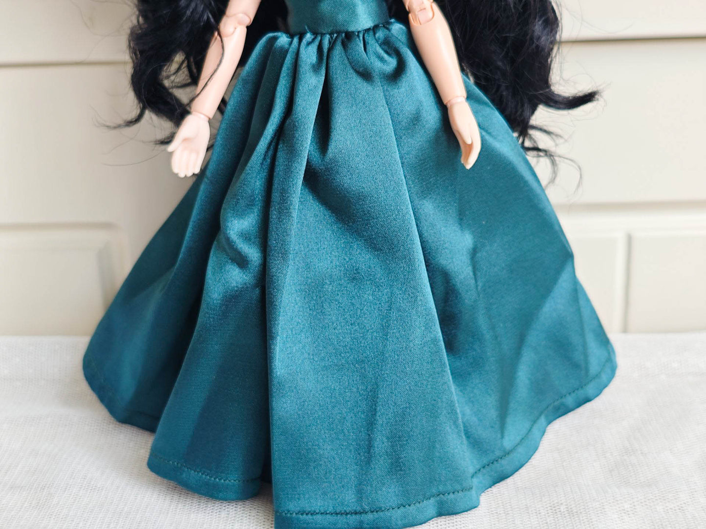 Elegant Satin Ball Gown Blythe Outfit | Handmade Doll Clothes for OB22 & OB24