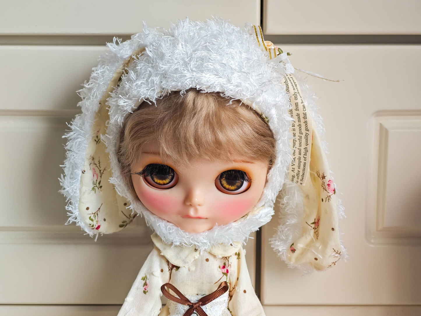 Woodland Bunny Dress Blythe Outfit | Handmade Doll Clothes for OB22 & OB24