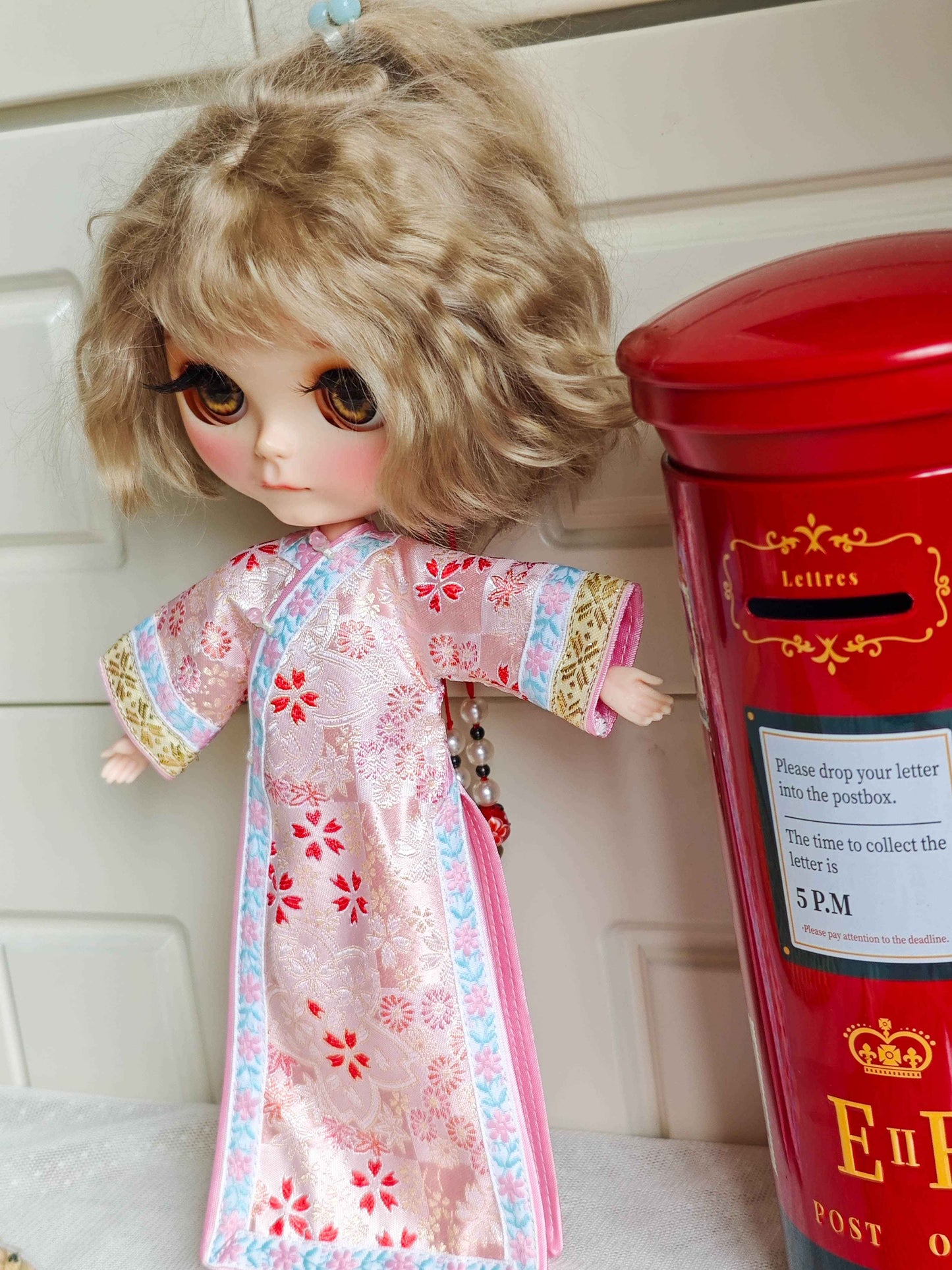 Chinese Embroidered Qipao Blythe Outfit | Handmade Doll Clothes for OB22 & OB24