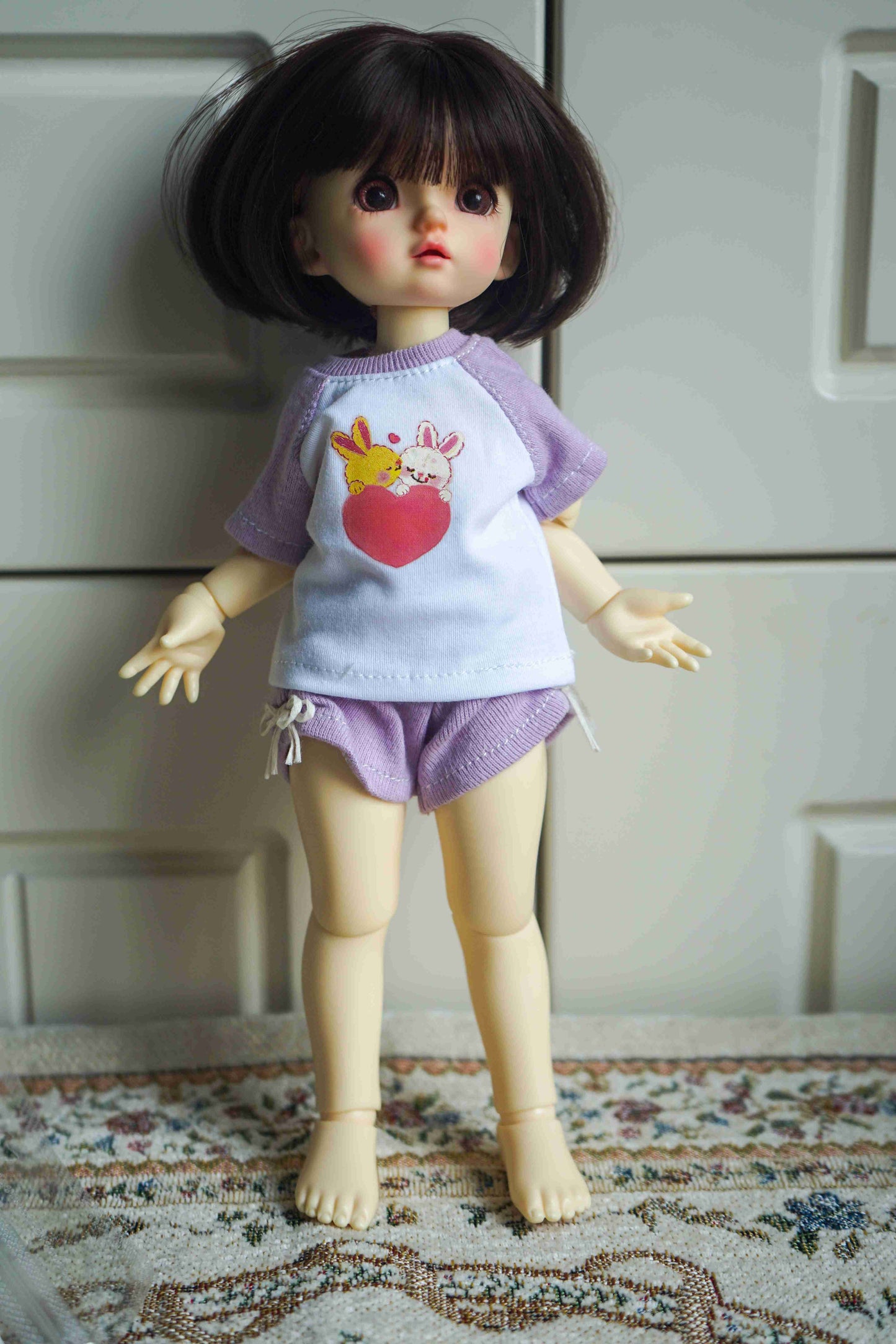 Casual Tee & Shorts T shirts Set Doll Outfit | Handmade Doll Clothes for 1/6 BJD YoSD