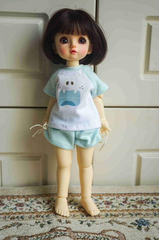 Casual Tee & Shorts T shirts Set Doll Outfit | Handmade Doll Clothes for 1/6 BJD YoSD