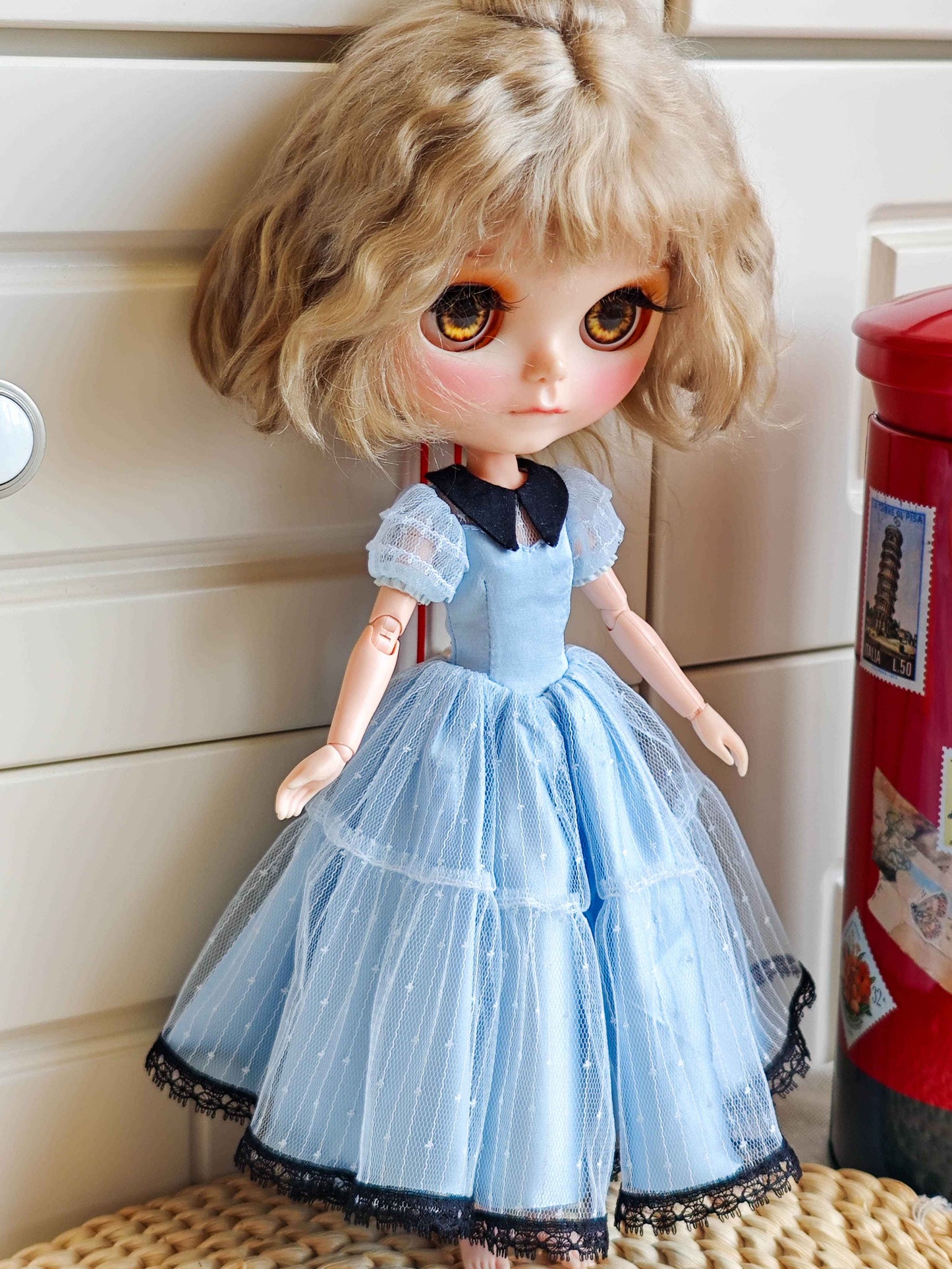 Blue Princess-Inspired Blythe Outfit | Handmade Doll Clothes for OB22 & OB24