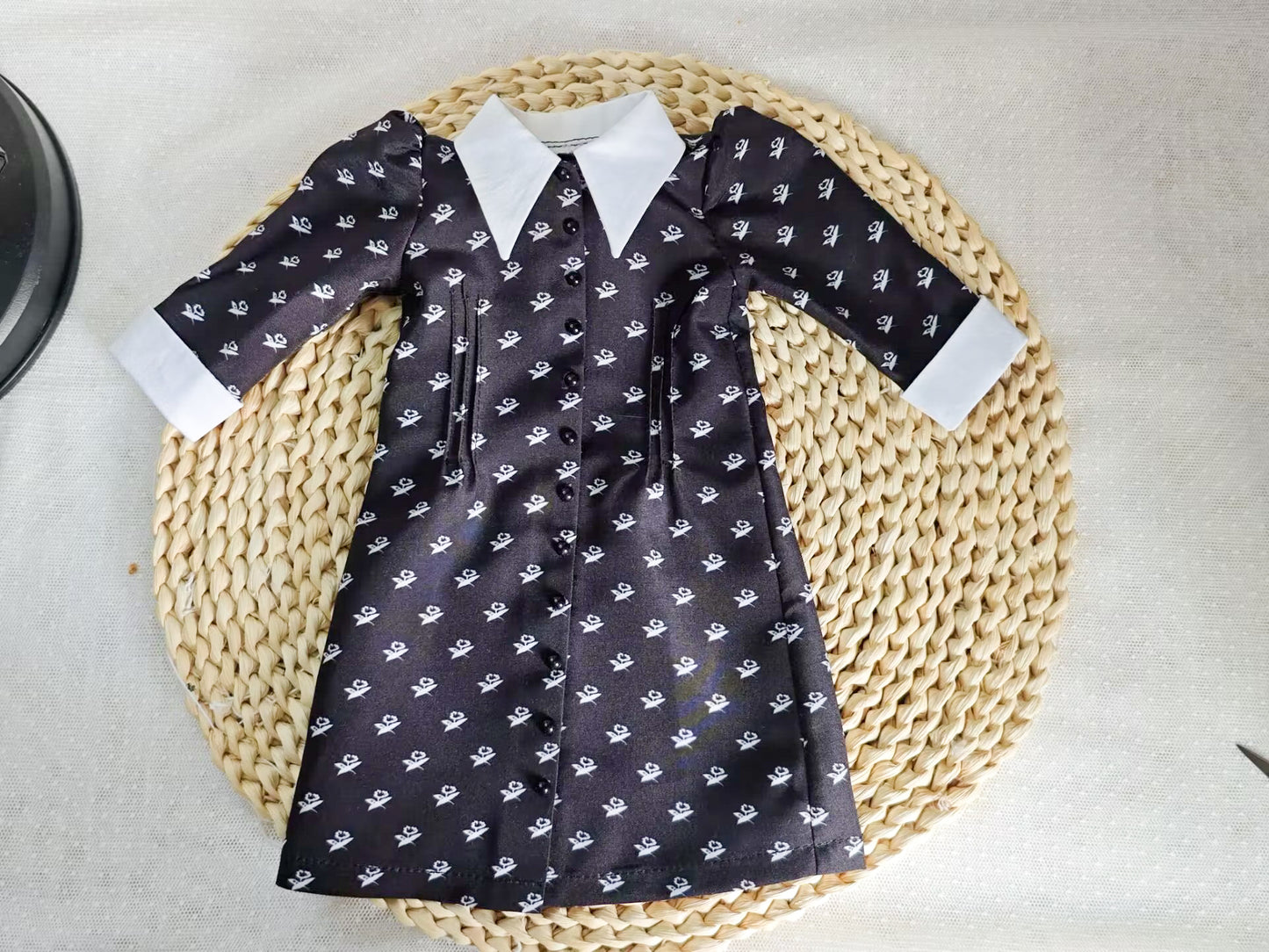 Wednesday Style Gothic Academy School Dress for 18 Inch Dolls