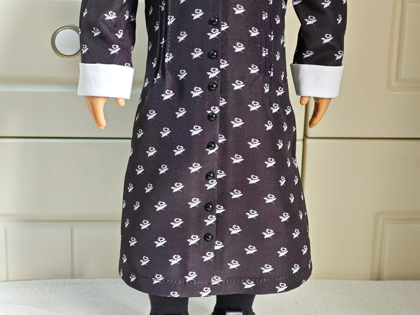 Wednesday Style Gothic Academy School Dress for 18 Inch Dolls