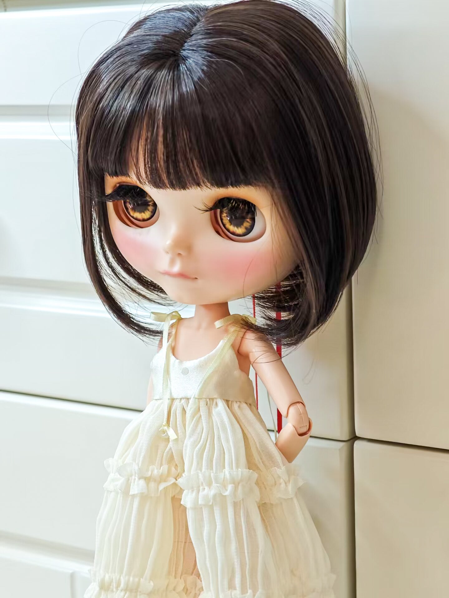 Handgemachte Blythe Puppenkleidung Weißes Hochzeitskleid Neo Blythe OB22 OB24