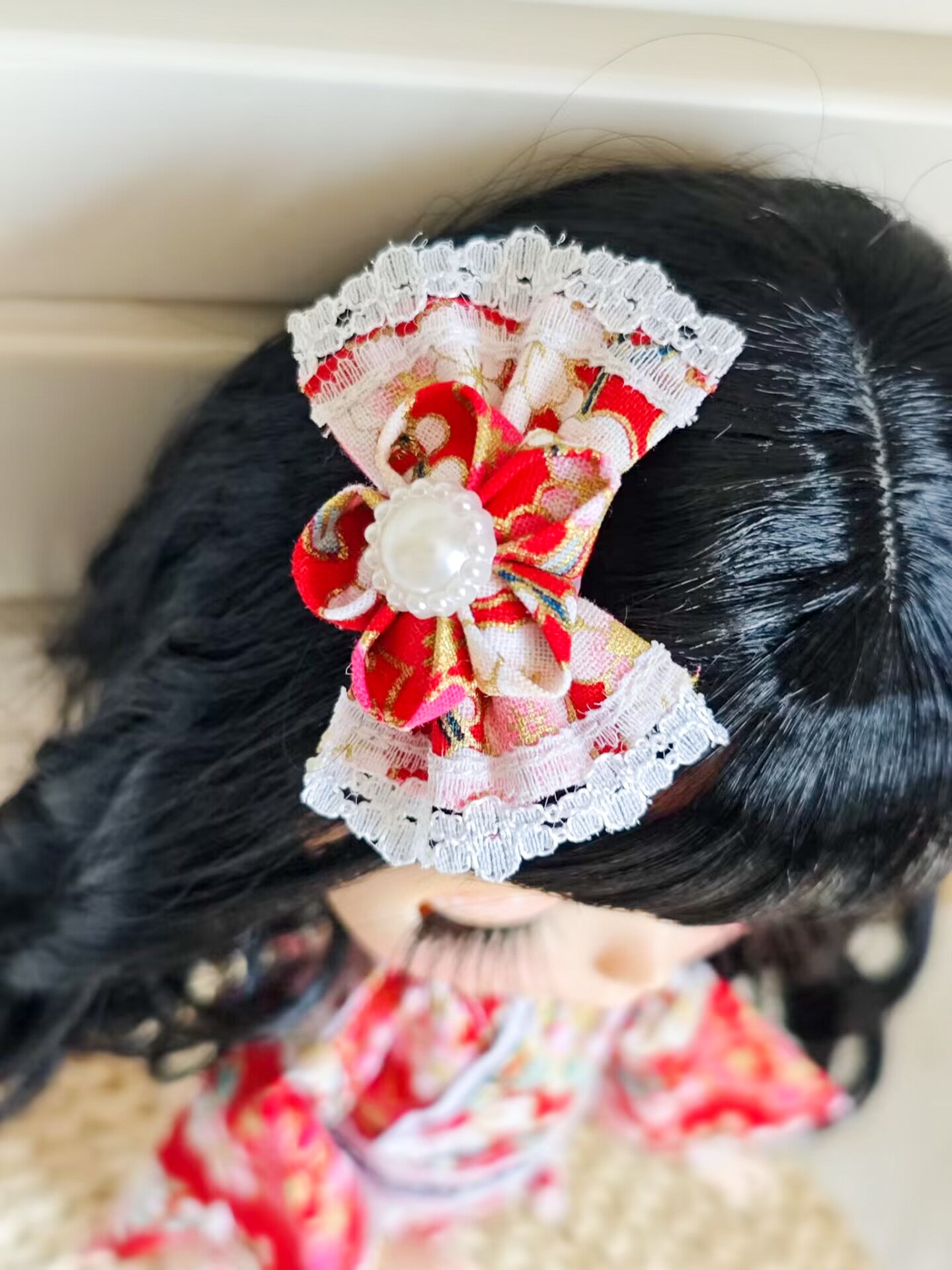 Sakura Blossom japanese Kimono Blythe Outfit | Handmade Doll Clothes for OB22 & OB24