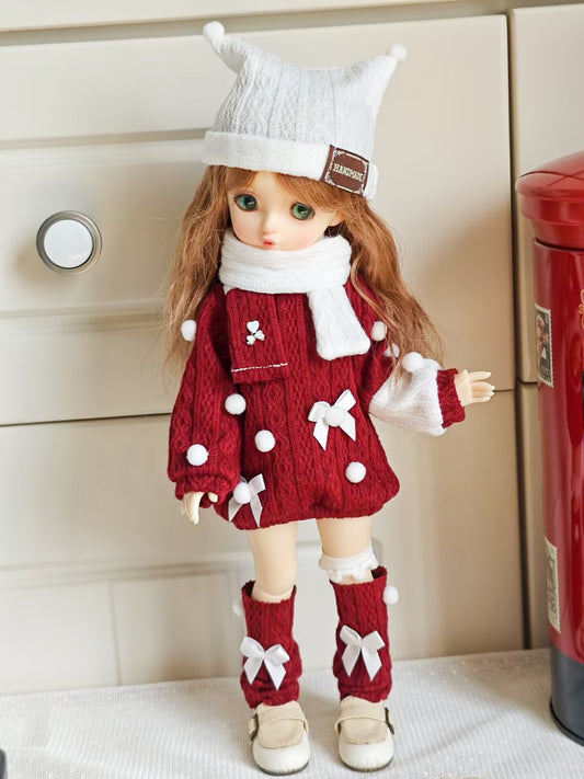 Cozy Christmas Snowberry Doll Outfit| Handmade Doll Clothes for 1/6 BJD YoSD