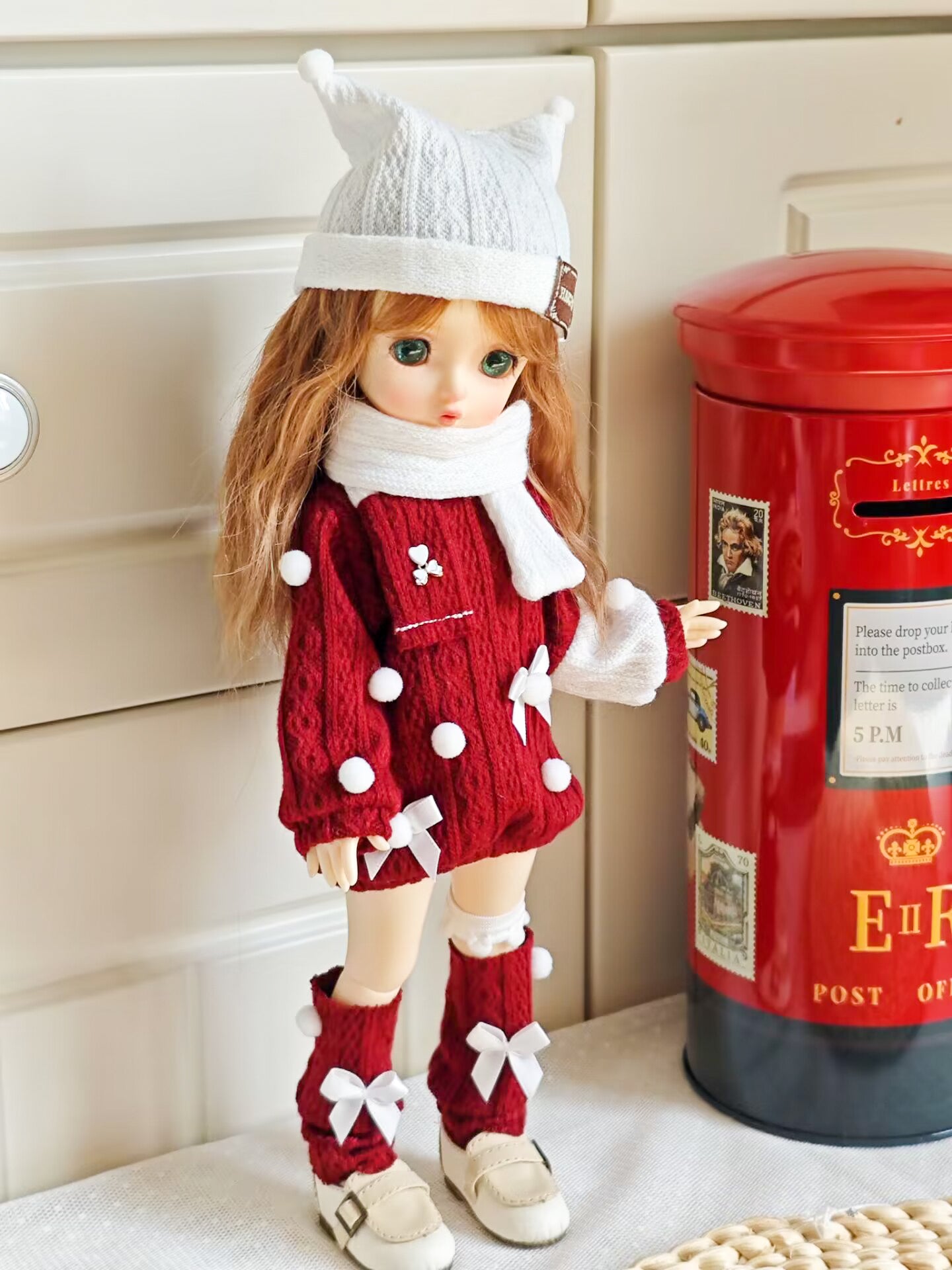 Cozy Christmas Snowberry Doll Outfit| Handmade Doll Clothes for 1/6 BJD YoSD