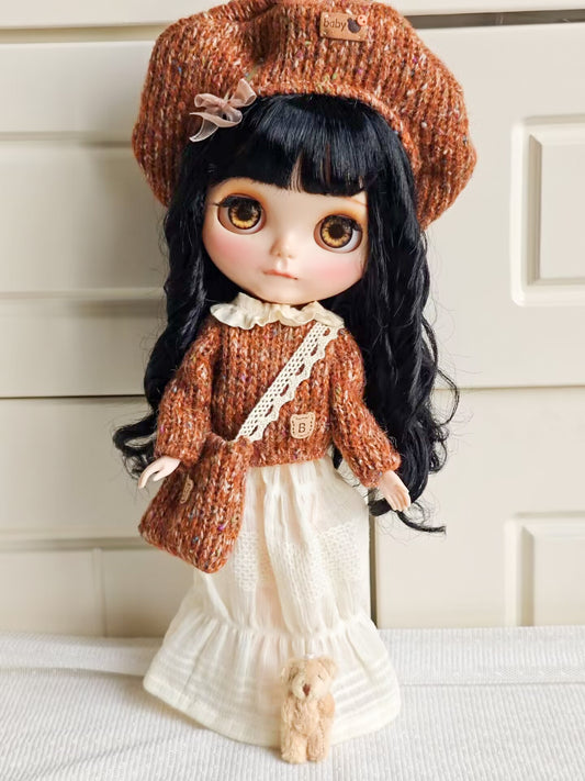 Autumn Cottagecore Doll  Blythe Outfit | Handmade Doll Clothes for OB22 & OB24