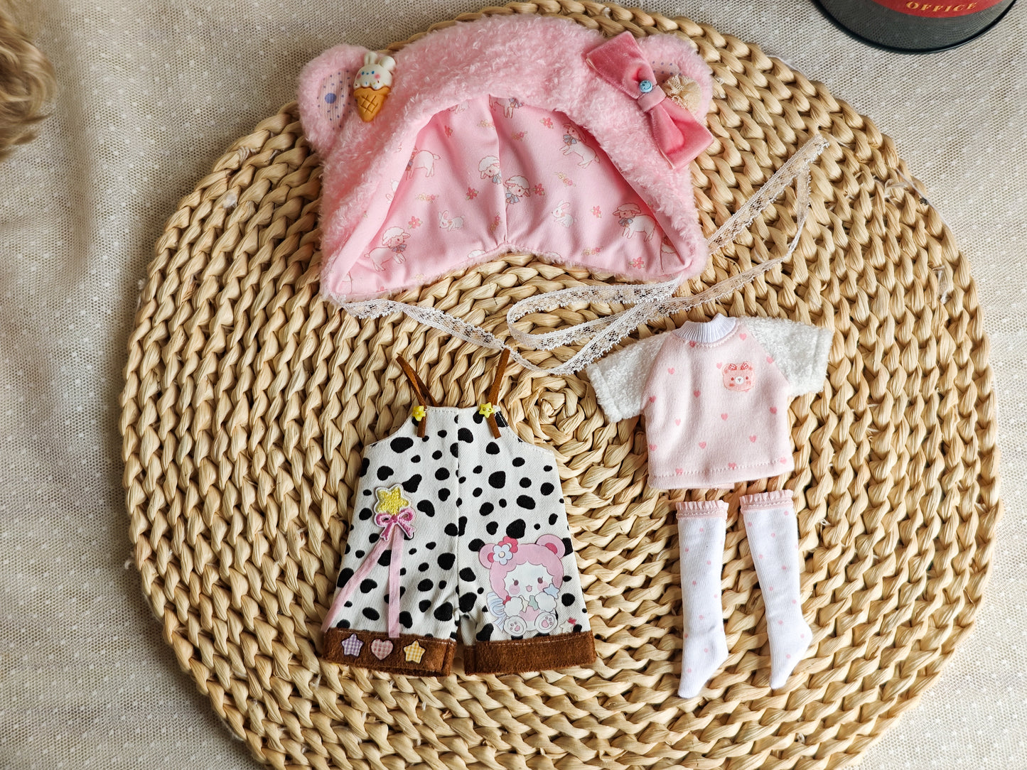 Milk Bear Blythe Outfit | Handmade Doll Clothes for OB22 & OB24