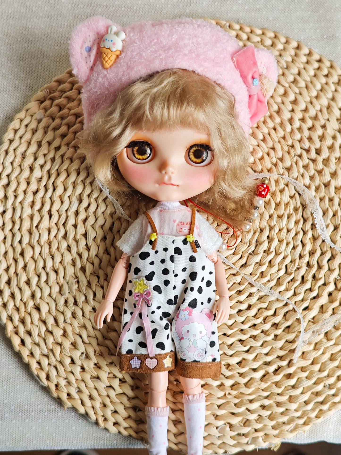 Milk Bear Blythe Outfit | Handmade Doll Clothes for OB22 & OB24