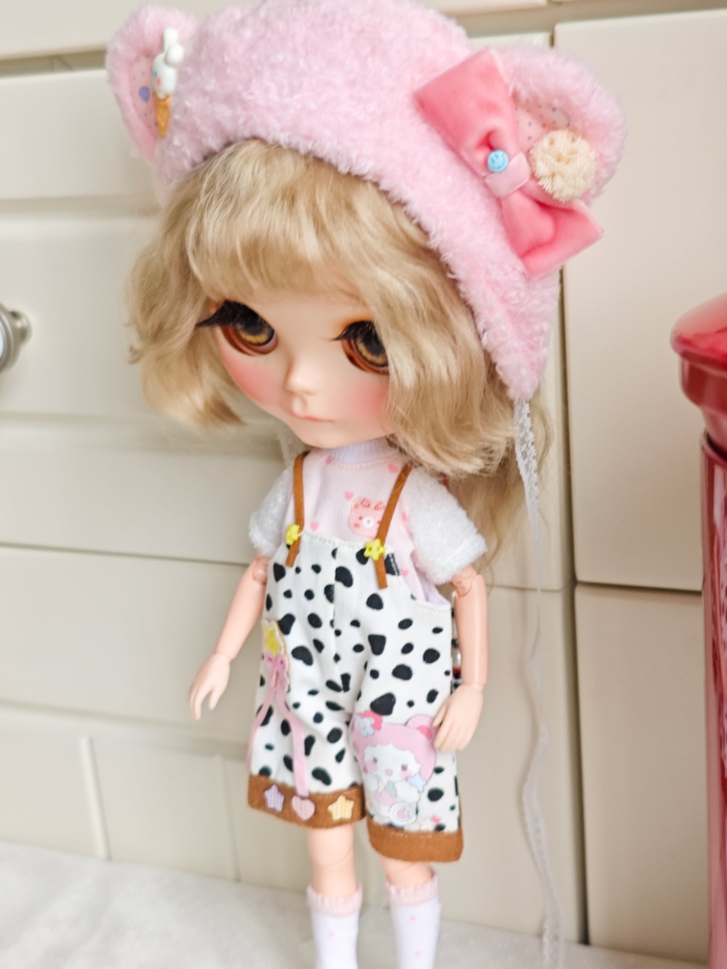 Milk Bear Blythe Outfit | Handmade Doll Clothes for OB22 & OB24