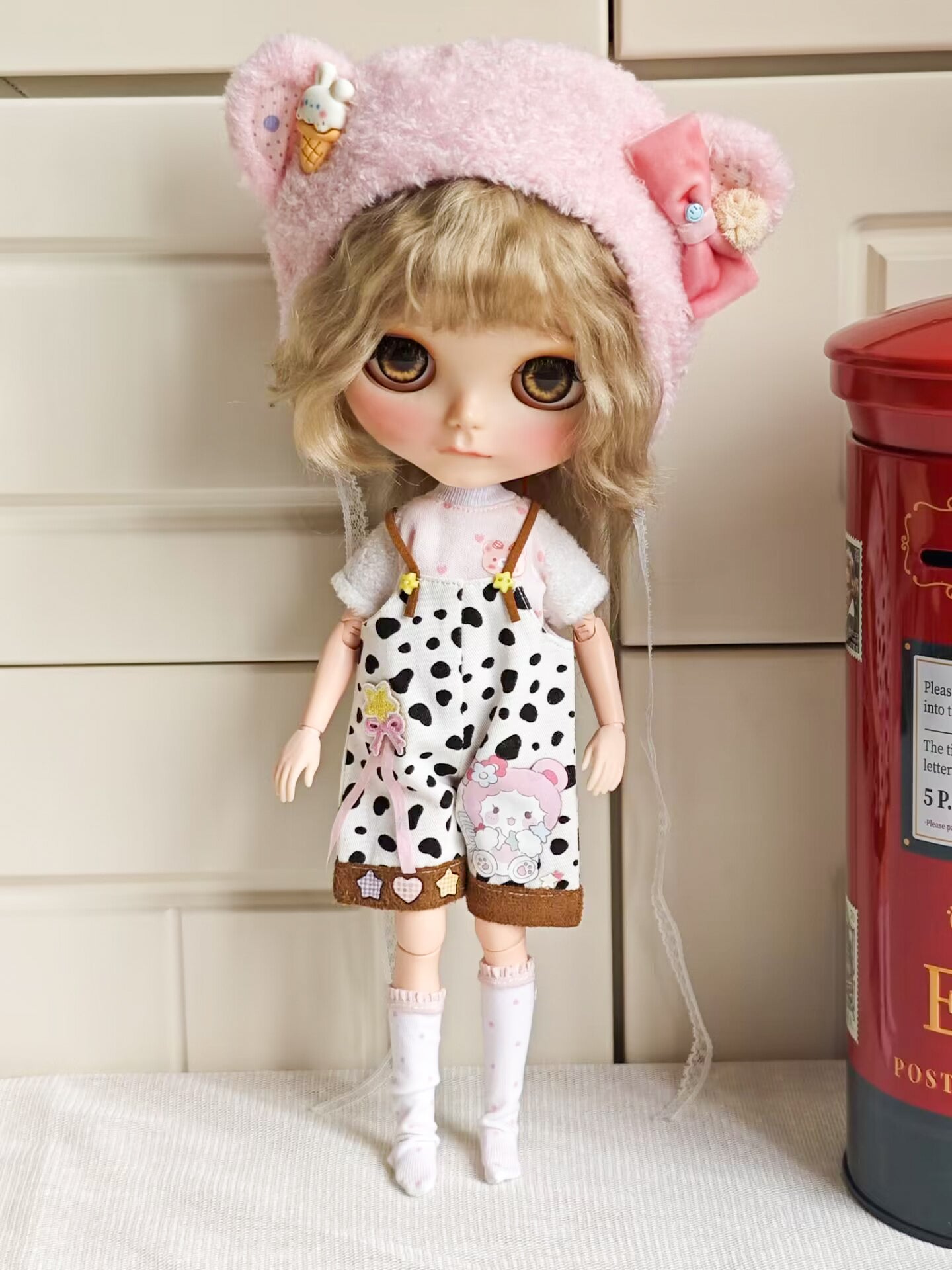 Milk Bear Blythe Outfit | Handmade Doll Clothes for OB22 & OB24