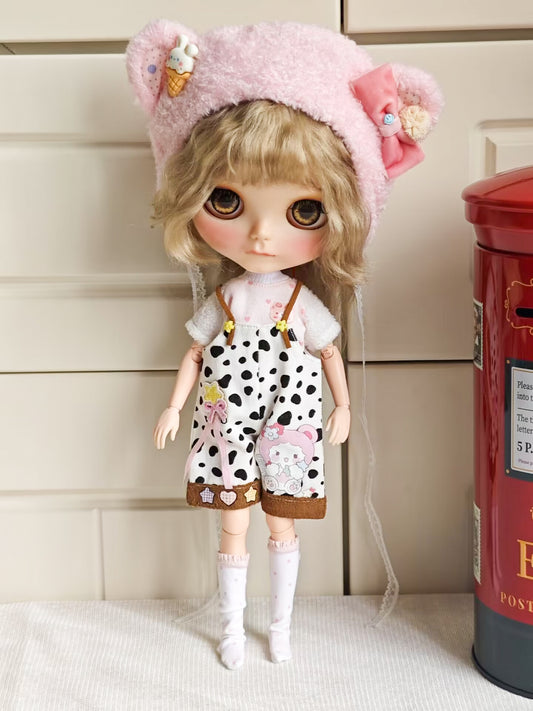 Milk Bear Blythe Outfit | Handmade Doll Clothes for OB22 & OB24