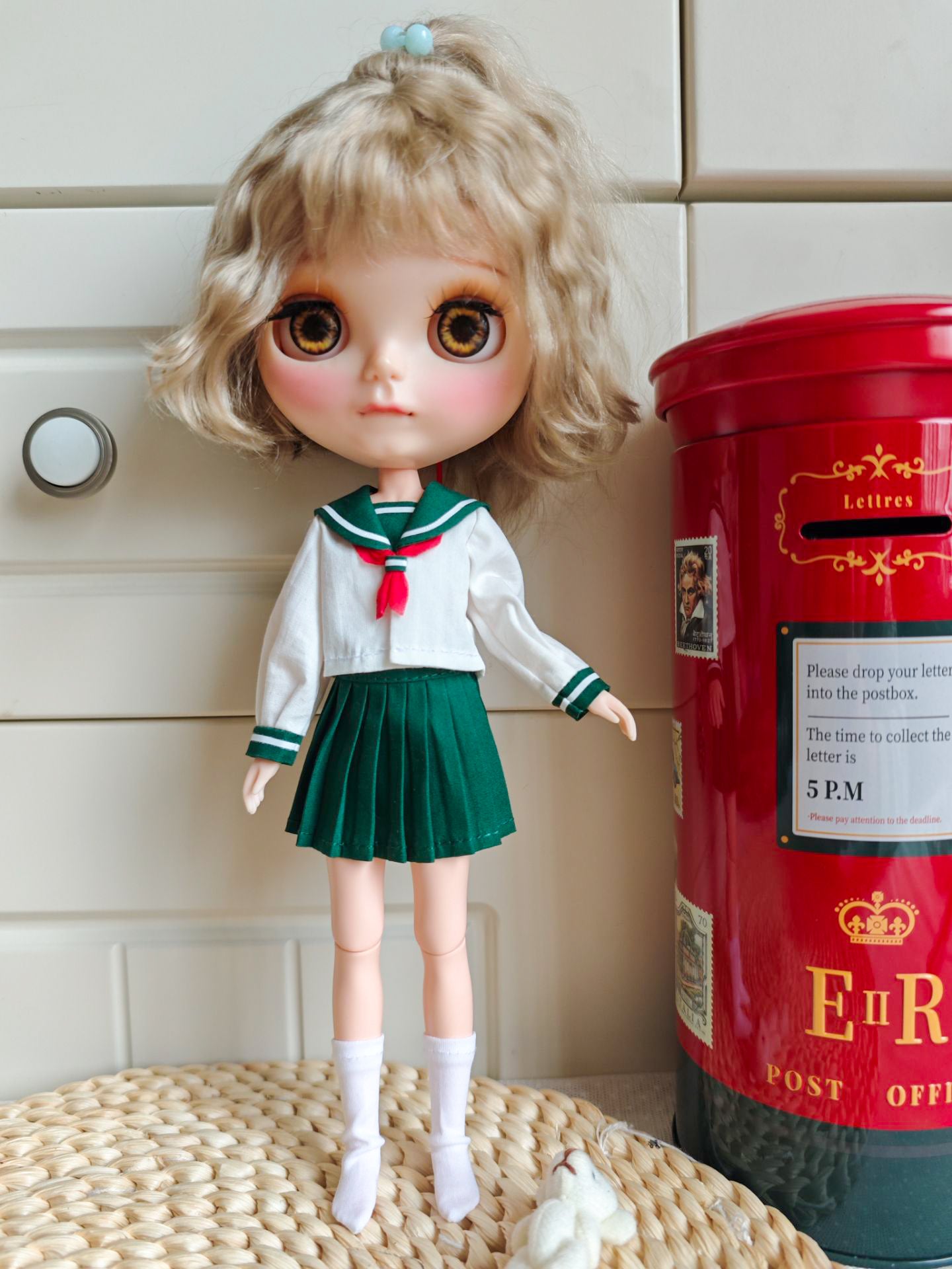 Classic Sailor School KAGOME Doll  Blythe Outfit | Handmade Doll Clothes for OB22 & OB24