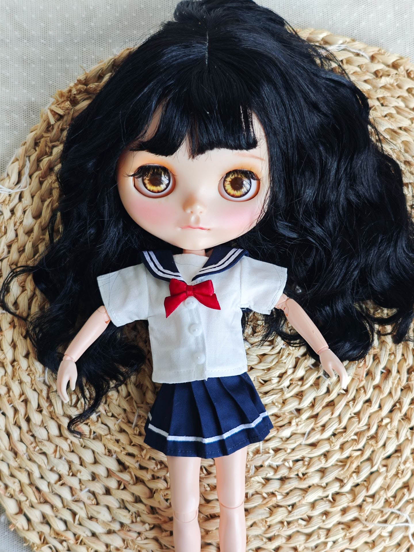Japanese Sailor pleated school skirt Blythe Outfit | Handmade Doll Clothes for OB22 & OB24