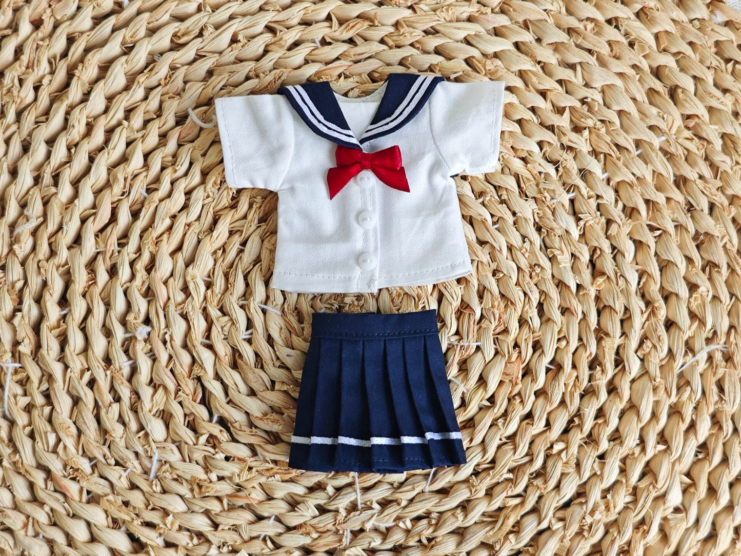 Japanese Sailor pleated school skirt Blythe Outfit | Handmade Doll Clothes for OB22 & OB24