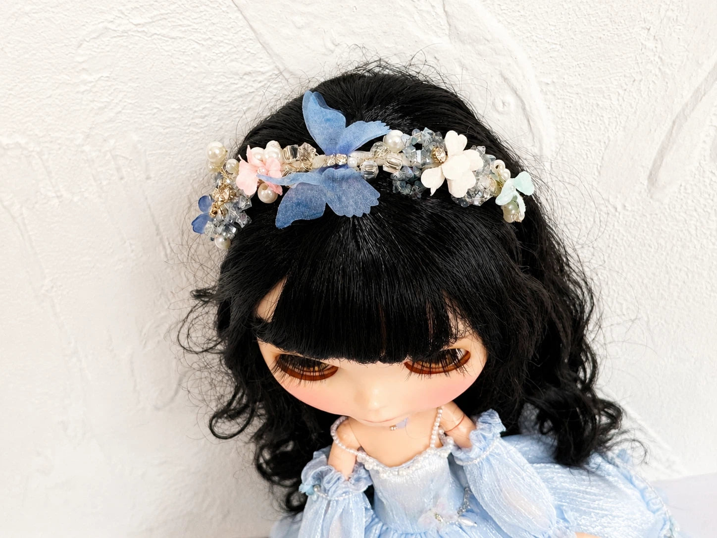 Handmade crown accessory for Blythe fairy princess outfit set.