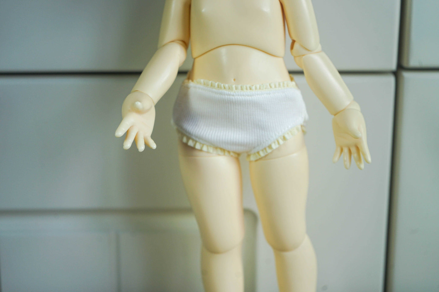 Close-up of the coordinating doll bloomers for 1/6 BJD YoSD dolls.